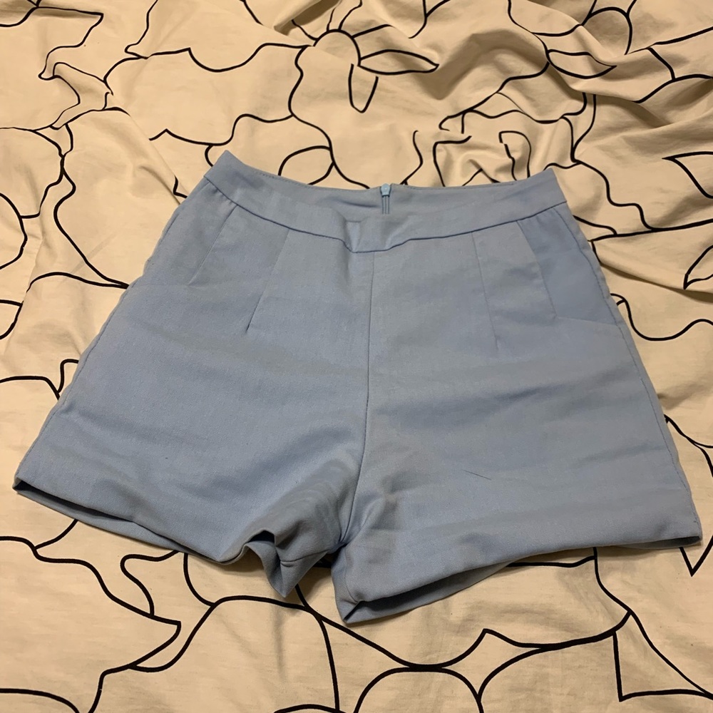 Blue high waisted shorts